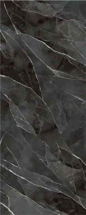 PIEDRA SINTERIZADA DIAMOND CALACATA BLACK PULIDO STARLIT 120X300cm 5 MM