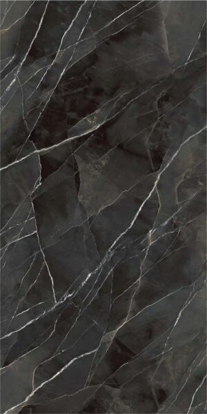 PIEDRA SINTERIZADA DIAMOND CALACATA BLACK BOCCIARDATA/PULIDO STARLIT 162X324cm 12 MM